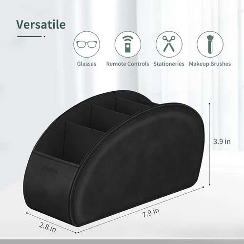 Miniatura 6 de Soporte para control remoto con 5 compartimentos, KENOBEE organizador de almacenamiento antideslizante de escritorio para controles remotos