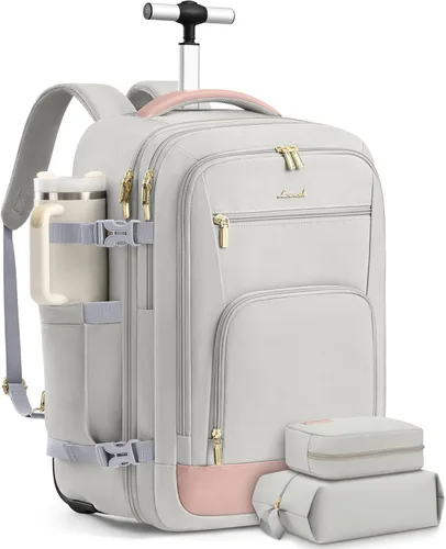 Miniatura 38 de LOVEVOOK Mochila de viaje para mujer y hombre, Beige, Mochilas de viaje