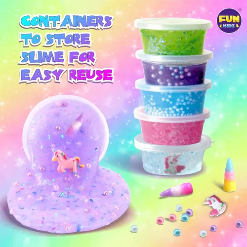 Miniatura 7 de Kit de Slime de Unicornio Esponjoso para Niñas, FunKidz Regalo de Slime de Nube para Mayores de 6 Años, Divertido Kit de Fabricación de Slime
