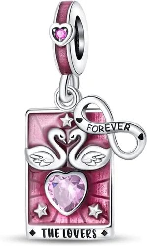 Miniatura 55 de Pulsera y collar de plata de ley 925 con dije de corazón, mariposa, loto, avión, viaje, lindo gato, cuentas, regalo para mujer