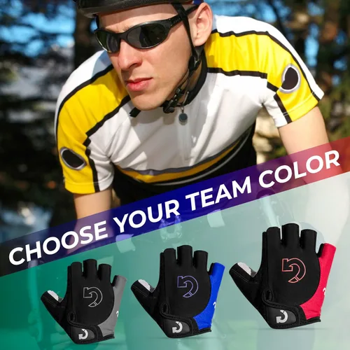 Miniatura 6 de GEARONIC - Guantes deportivos dedo completo y corto para ciclismo, acolchado de espuma a prueba de golpes.