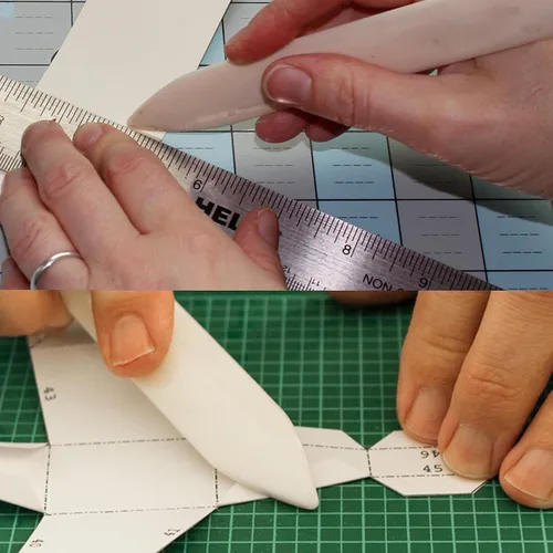 Miniatura 4 de VENCINK Herramienta de manualidades, para reborde de papel, plegable, hueso original, para bricolaje, piel, lustre, encuadernación, tarjetas y papel.