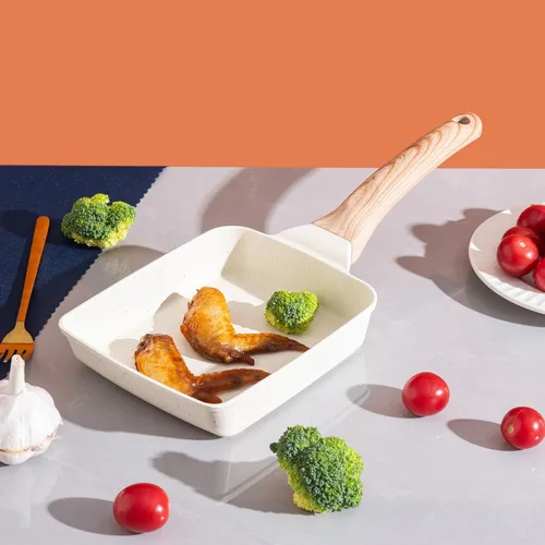 Miniatura 7 de Sartén antiadherente de granito para tortillas – Sartén para panqueques y olla de huevos saludable adecuada para estufa de gas, sartén versátil