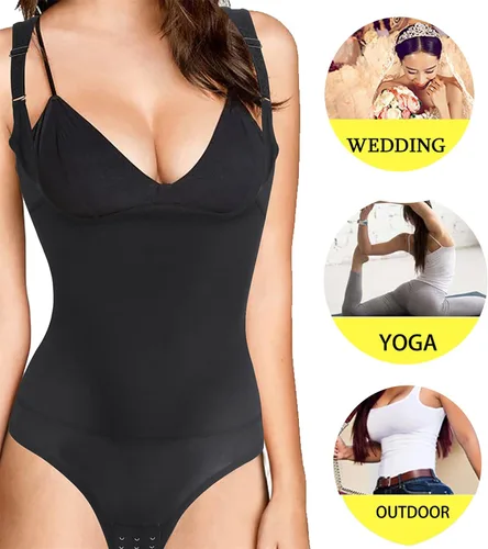 Miniatura 4 de Body moldeador de cintura para mujer, cuerpo completo, corsé para debajo del busto, faja moldeadora de busto abierto, control de abdomen
