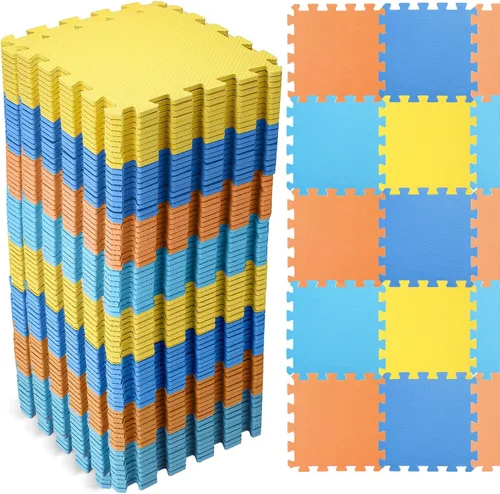 Miniatura 7 de Nuanchu 60 PCS Tapete de Rompecabezas de Espuma para Niños a Granel - Tapete de Juego de Espuma de Color Sólido con Bordes Entrelazados Alfombra