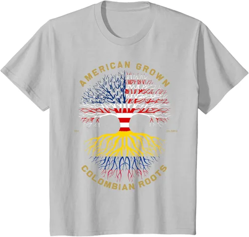 Miniatura 66 de Camiseta de regalo con la bandera de Estados Unidos con árbol de raíces colombianas