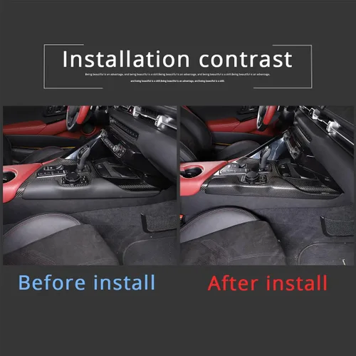 Miniatura 2 de CHEAYAR Panel de cambios lateral de consola central compatible con Toyota Supra GR A90 A91 MK5 2019-2022, marco adhesivo para panel de cambios