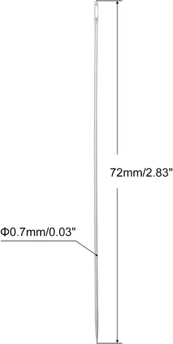 Miniatura 2 de uxcell 25 agujas de abalorios finas, finas, largas, rectas, para bordar, de acero inoxidable, 2.83 pulgadas