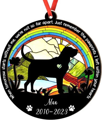 Miniatura 62 de Adorno personalizado para atrapasoles de sabueso afgano, adorno de Navidad de sabueso afgano, regalo para perro amante, sabueso afgano conmemorativo