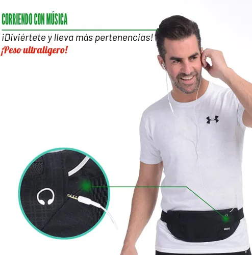 Miniatura 6 de USHAKE Cinturón para correr, para hombres o mujeres, ultra ligero, sin rebote, bolsa de cintura, bolsa de entrenamiento de fitness, bolsa de cintura