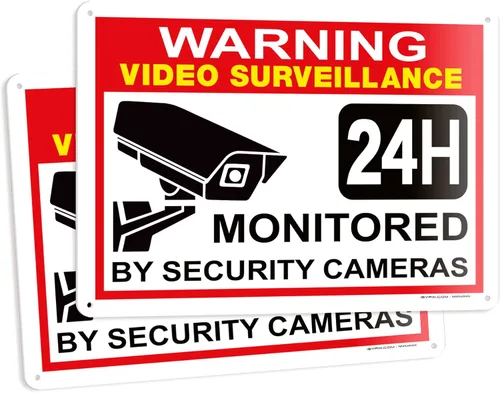 Miniatura 23 de iSYFIX Señal de advertencia de videovigilancia – 1 paquete de 1 paquete reflectante plateado de 7 x 6 pulgadas – 100% libre de óxido de aluminio