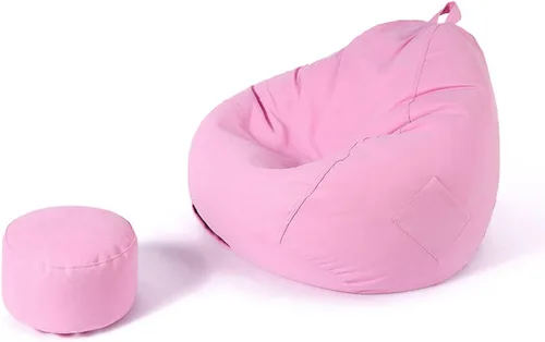 Miniatura 11 de Puf para adultos, puf para almacenamiento de animales de peluche, con cómoda almohada y reposapiés, para organizar juguetes de peluche o textiles