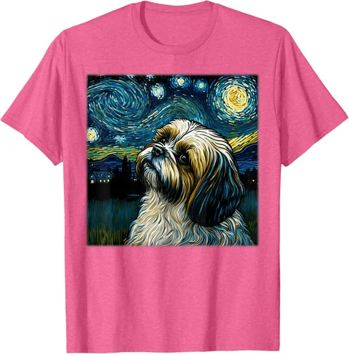 Miniatura 28 de Camiseta Surrealism Starry Night Shih Tzu Dog