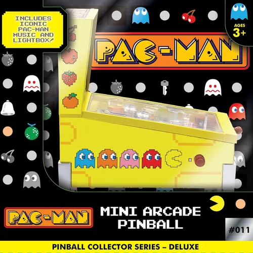 Miniatura 7 de Pac-Man: Mini Arcade Pinball - Serie de coleccionistas de lujo, luces y sonidos, juego de mesa clásico, desafíos de tiro de habilidad, juguete