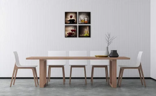 Miniatura 5 de Wieco Art Lienzo enmarcado para pared, diseño moderno de copas de vino tinto, 4 piezas, impresiones abstractas en lienzo, obras de arte