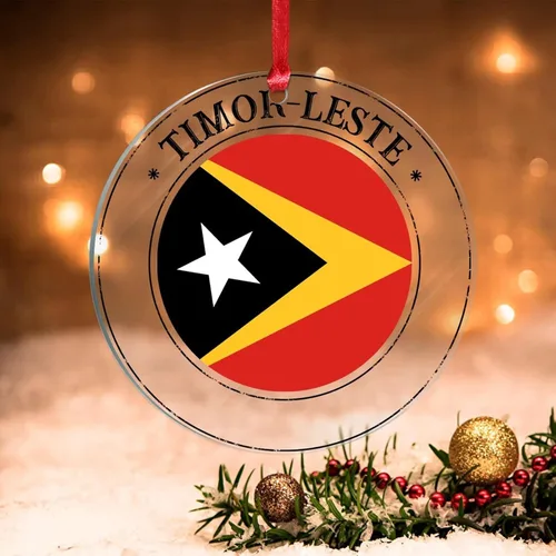 Miniatura 30 de Bandera de Andorra, adorno colgante de Navidad, bandera nacional, decoraciones de Navidad, adornos acrílicos, colgante para árbol de Navidad