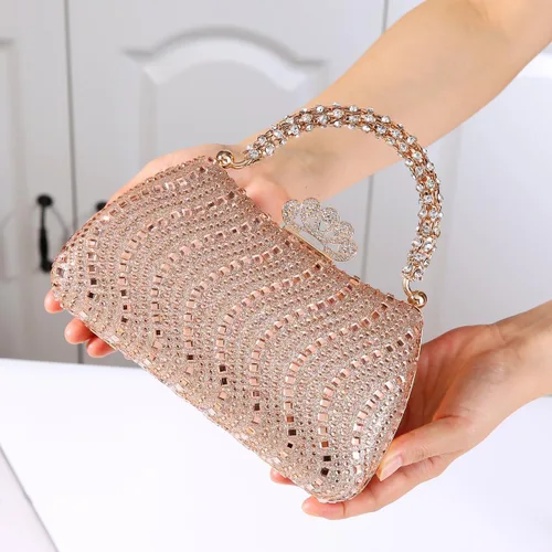 Miniatura 7 de Dreubea Bolso de noche brillante para mujer, bolso de noche con diamantes de imitación de moda