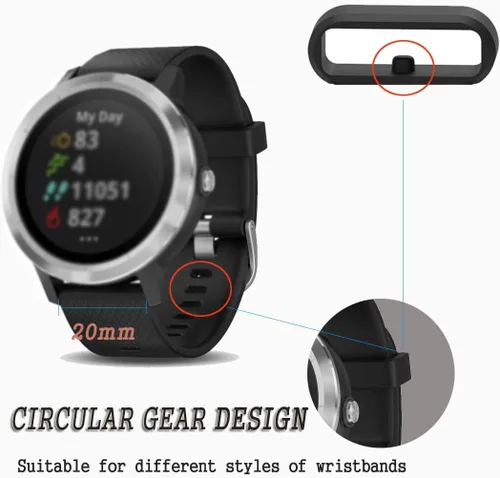 Miniatura 2 de FitTurn Banda Keeper compatible con Garmin Venu Sq/Vivoactive 3 Music/Vivomove/Vivomove HR Bandas de sujeción de repuesto anillo de silicona