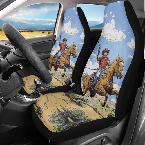Miniatura 14 de Bulopur Art Horse - Juego de 2 fundas universales para asientos delanteros de automóvil, protectores enteros adecuados para la mayoría