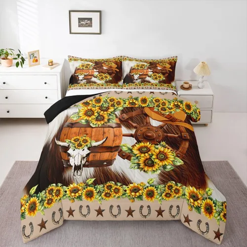Miniatura 30 de Juego de ropa de cama de oso para niños y adolescentes, juego de edredón de animales salvajes para niños, adolescentes, naturaleza, vida silvestre