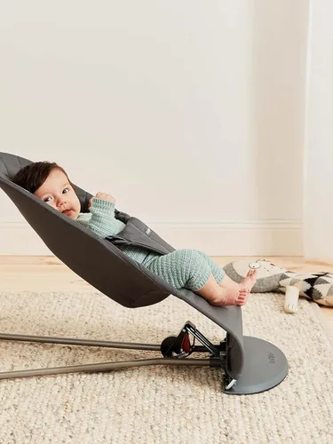 Miniatura 3 de BabyBjörn Bouncer Bliss, Antracita, Tejido, Colchón Clásico Asiento Ajustable de Mecedora de Bebé 2-en-1 y Silla para Niños Pequeños, de Recién