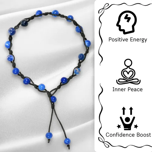 Miniatura 108 de Amazing Gemstone Crystal Anklet Ankle Bracelets for Women - Waterproof Beaded Healing Crystal Anklets, Plus Size Chakra Gemstone Bead Anklet