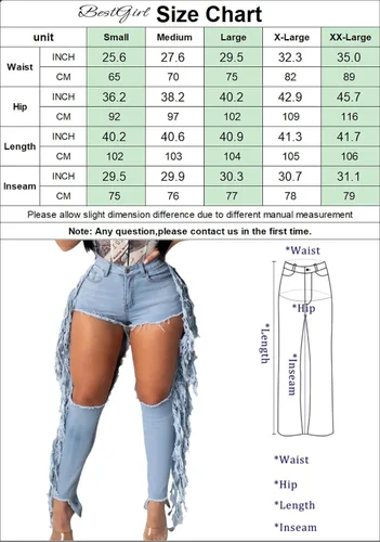 Miniatura 3 de Women's Skinny Ripped Jeans Stretch Destroyed Mid High Waist Denim Pants