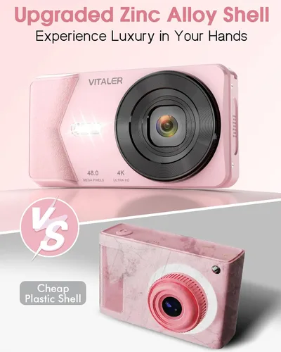 Miniatura 2 de Cámara digital, cámara de enfoque automático de 48 MP, cámara 4K para fotografía con tarjeta de 32 GB, cámara digital compacta portátil de punto
