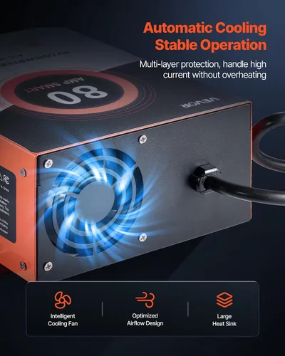 Miniatura 4 de VEVOR Convertidor de energía para RV, 80 amperios, 110V AC a 12V DC Cargador de batería para RV, Carga inteligente de múltiples etapas, Rango