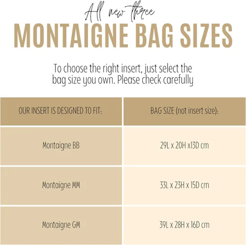 Miniatura 2 de Purse Organizer for Lv Montaigne MM Bag Organizer, Lv Montaigne BB Insert, Montaigne MM Insert, Handmade Snug Sturdy 2mm Felt Tapered