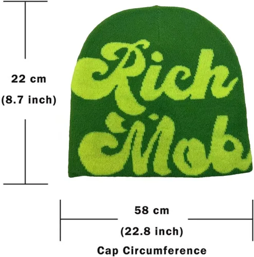 Miniatura 4 de CORIRESHA Gorros Y2K para hombre, gorro de punto con letras gráficas, gorro de invierno suave y cálido
