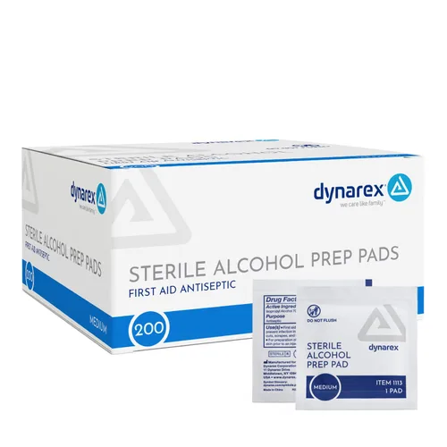 Miniatura 16 de Almohadillas de preparación estériles con alcohol Dynarex DynaSafety - Tamaño mediano - 70% alcohol isopropílico, envueltas individualmente