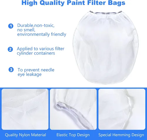 Miniatura 3 de Bolsas de colador de pintura, 24 piezas de filtro de malla fina blanca de 5 galones, filtro de apertura elástica para pintura hidropónica