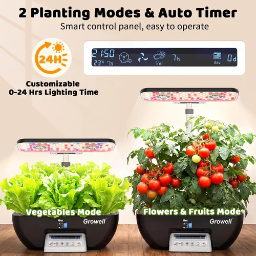 Miniatura 4 de Kit de sistema de cultivo hidropónico, 17 cápsulas de jardín de hierbas para interiores con luz de cultivo, circulación inteligente de agua y aire