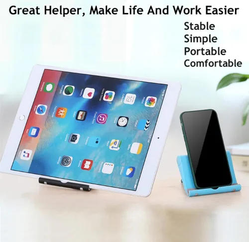 Miniatura 6 de Soporte plegable ajustable para teléfono celular para escritorio, compatible con la mayoría de teléfonos inteligentes y tabletas, base de goma