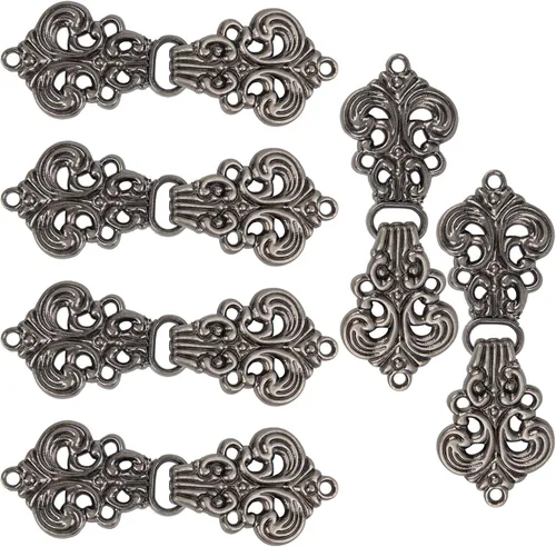 Miniatura 10 de AUEAR, Clips para suéter con diseño de flores y chal, cierre de capa, broche vintage, ganchos y ojos, clip retro Bronce