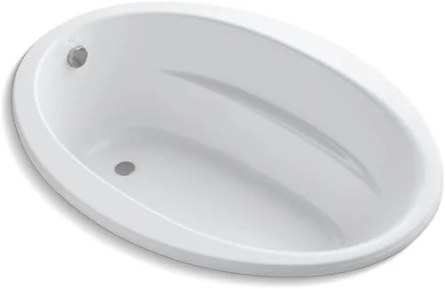 KOHLER K-1163-S1-0 - Bañera con drenaje final, color blanco
