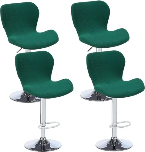 Miniatura 21 de Juego de 2 fundas para sillas de bar de altura de mostrador, fundas elásticas para taburetes de bar giratorios de jacquard, fundas protectoras