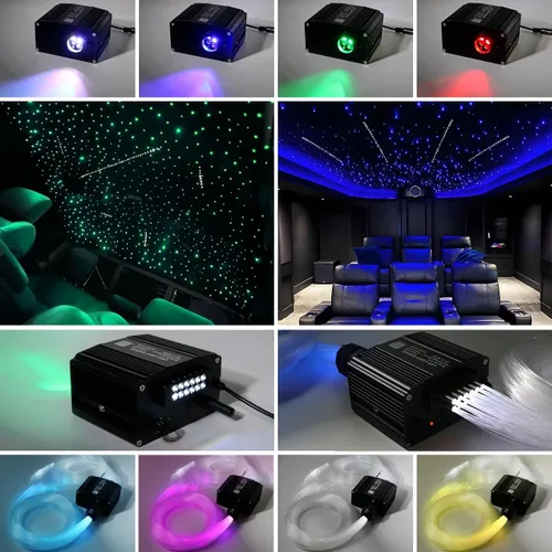 Miniatura 3 de AKEPO Luces de fibra óptica de 12 W parpadeantes+meteorito 2 en 1 con control de aplicación Starlight, 300 piezas x 0.03 pulgadas x 9.8 pies+240