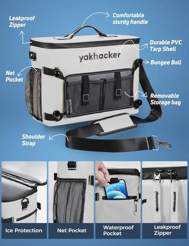Miniatura 7 de Yakhacker - Enfriador para kayak, enfriador impermeable para respaldo de asiento de kayak con asientos estilo silla de jardín, bolsa enfriadora