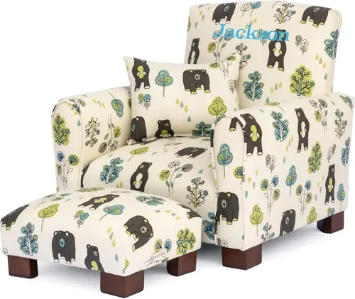 Miniatura 17 de Sillón personalizado para niños pequeños, mecedora tapizada con personalización, silla para niños pequeños con nombre personalizado, cómodo sillón