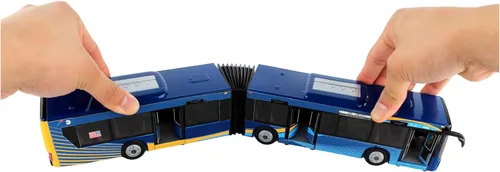 Miniatura 9 de Daron MTA Autobús de la Ciudad de Nueva York 16" Autobús Articulado RT8571 Juguete, Azul, Marrón