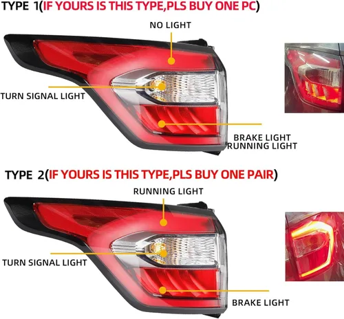 Miniatura 5 de Dasbecan Conjunto de luz trasera izquierda del lado del conductor con bombilla compatible con Ford Escape Kuga 2017 2018 2019 lámpara trasera
