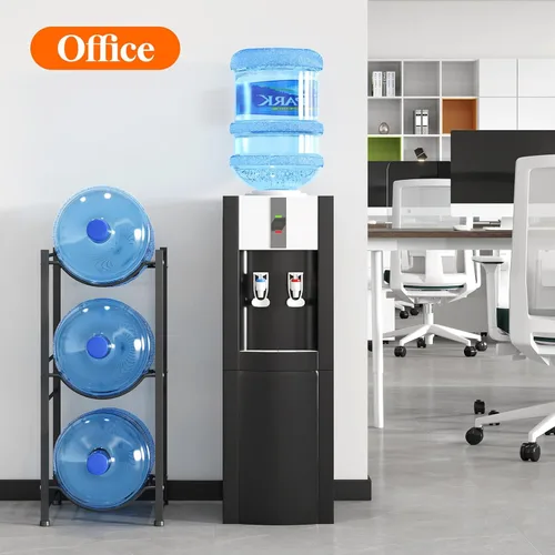 Miniatura 6 de Lifewit Soporte para jarra de agua de 5 galones, soporte para botella de agua de 3 niveles, dispensador de agua resistente con 3 ranuras para jarras