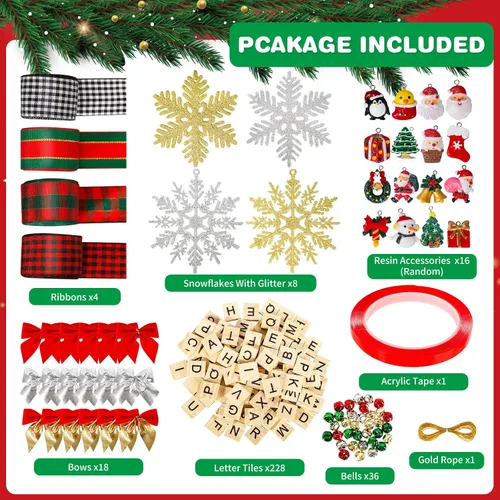 Miniatura 2 de MGparty 312 Piezas Adornos de Navidad DIY Adornos para Árbol de Navidad Xmas Artes y Manualidades Suministros de Decoraciones para Niños Adultos