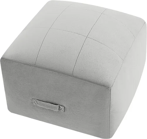 Miniatura 16 de MeMoreCool Puf Otomano Cuadrado Relleno Reposapiés, Puf de Suelo Reposapiés con Relleno de Trozos de Espuma, Otomano Relleno Suave Reposapiés