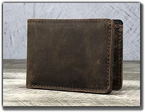 Miniatura 5 de Anthology Gear Handmade Full Grain Minimalist Leather Wallet For Men (Whiskey Brown)