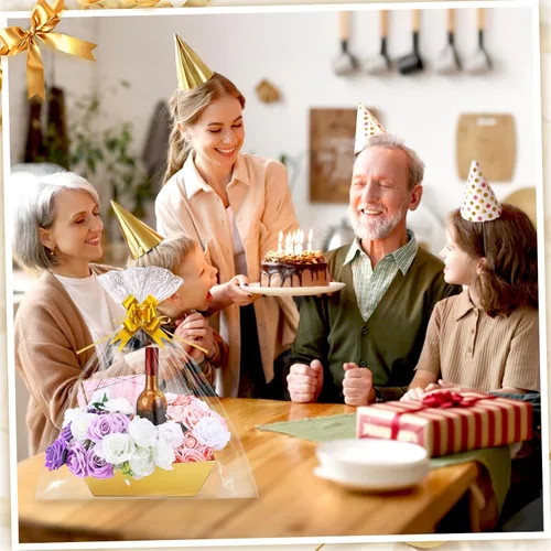 Miniatura 5 de Paquete de 10 cestas doradas vacías para regalos