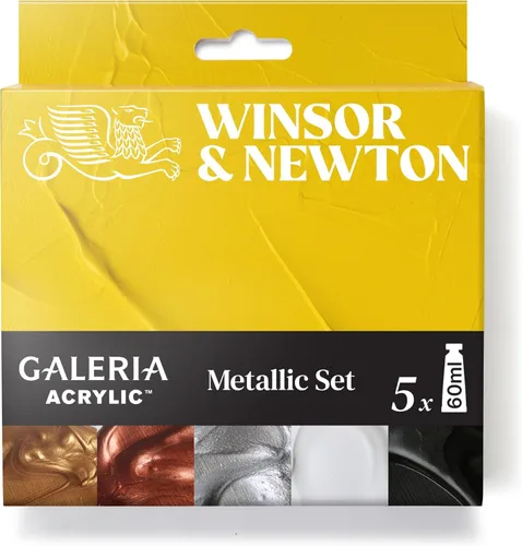 Winsor & Newton Galeria - Set de pintura acrílica, 5 tubos de 60ml (2-oz), Metálico