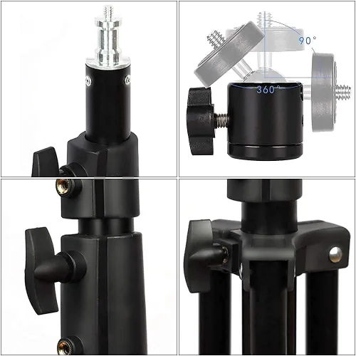 Miniatura 8 de Soporte de luz resistente de 9.5 pies/9.2 ft de resorte ajustable acolchado de metal para fotografía de estudio fotográfico, luz de anillo, equipos